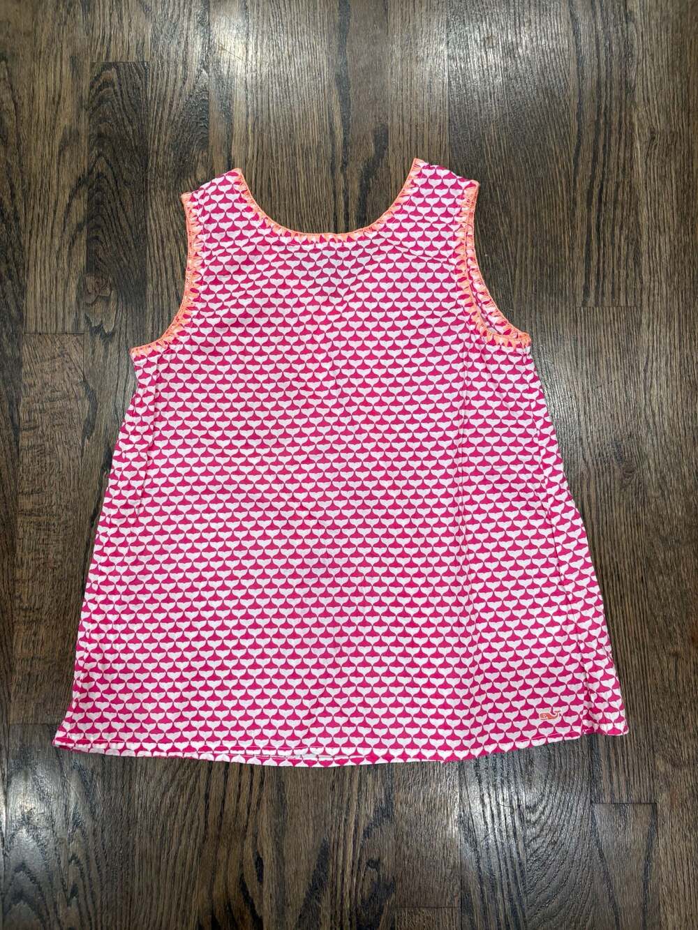 Vineyard Vines Girls Pink Whale Tail Print Sleeveless Tank Top Size M (10-12)